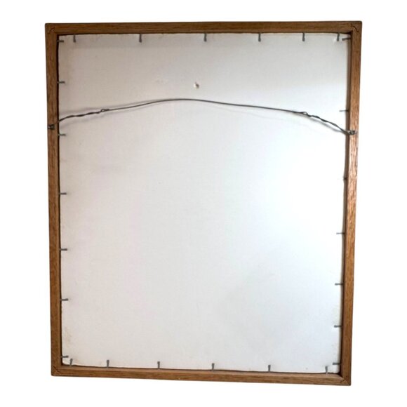 Vtg Signed Jane Billman Southwestern Pottery Cactus Embossed Art Print Oak Frame - Picture 7 of 8